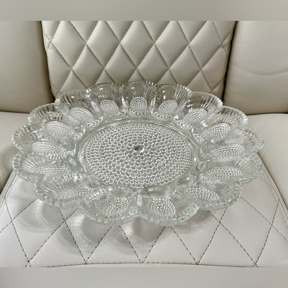 INDIANA GLASS Hobnail Deviled Egg Plate Vintage - Picture 5 of 8